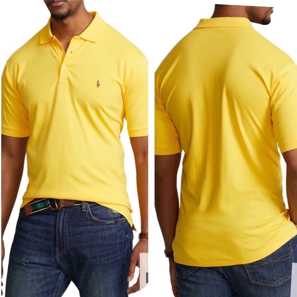 POLO Ralph Lauren bright yellow pima soft touch cotton polo shirt men’s XL